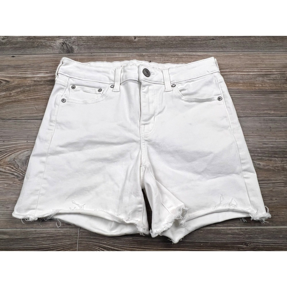 American Eagle By Payless White Frayed Denim Shorts